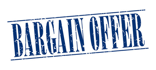 bargain offer blue grunge vintage stamp isolated on white background