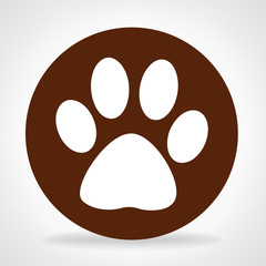 Fototapeta premium Brown Paw Footprint
