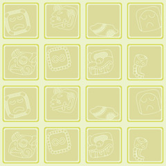 Seamless background with American Indians relics dingbats characters
