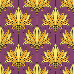 Vector Seamless Floral Pattern. Hand Drawn Floral Texture