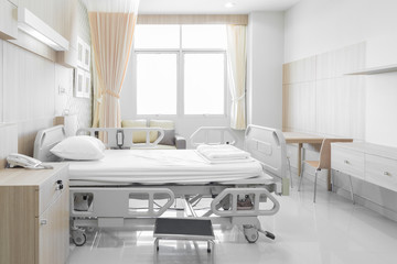 Hospital room with beds and comfortable medical equipped - Powered by Adobe