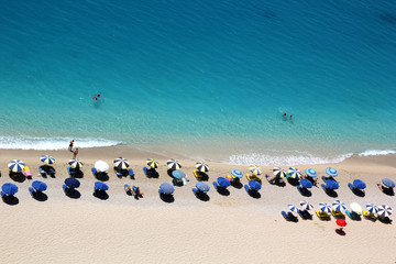 Aerial View of Egremni Beach, Lefkada Island, Greece
