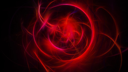 Abstract saturated red energy circles