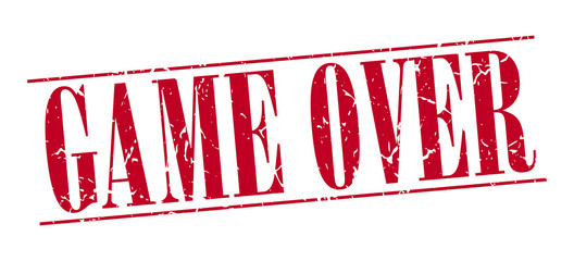 game over red grunge vintage stamp isolated on white background