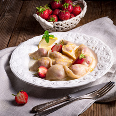 pierogi with strawberries