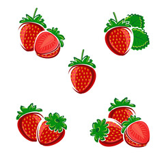 Strawberries set. Vector