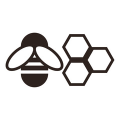 Bee and honeycomb icon