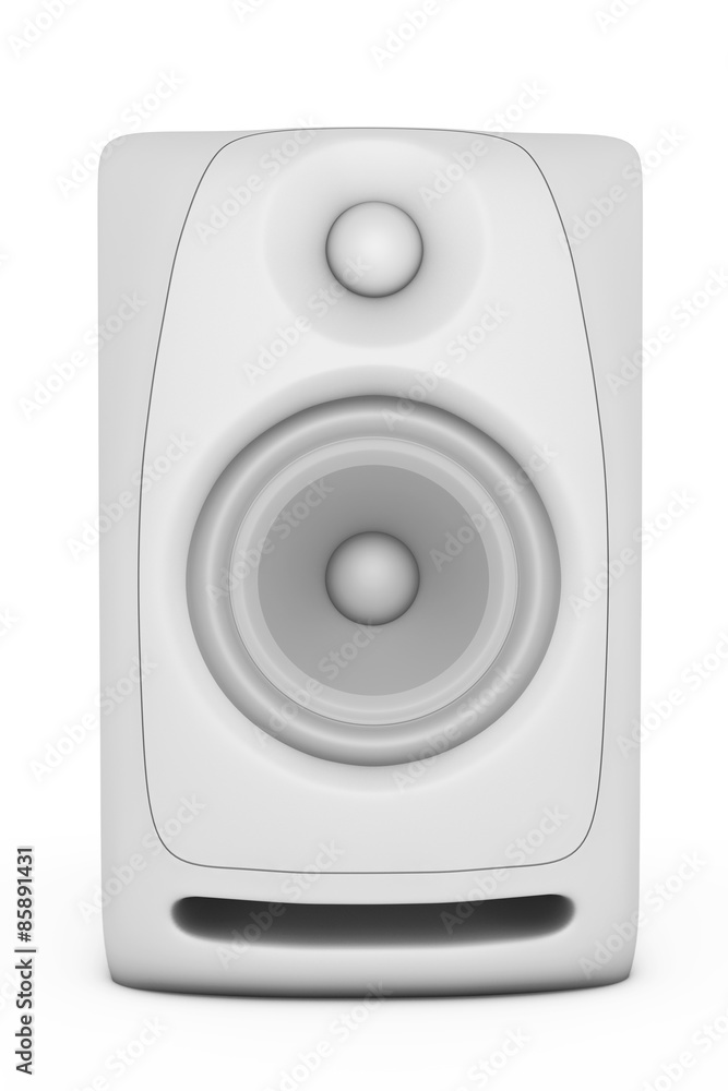 Poster closeup audio speaker. 3d rendering