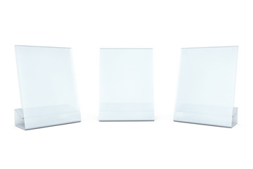 White Blank transparent table plate cards