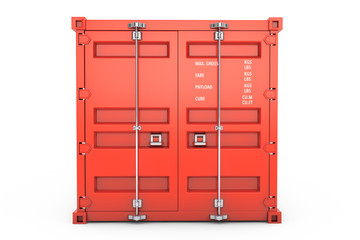 Red Shipping Container. 3d rendering