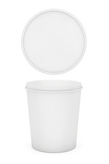 White Food Plastic Tub Bucket Container For Dessert, Yogurt, Ice