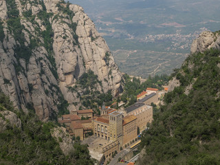 Fototapeta na wymiar Santa Maria de Montserrat Abbey, Spain