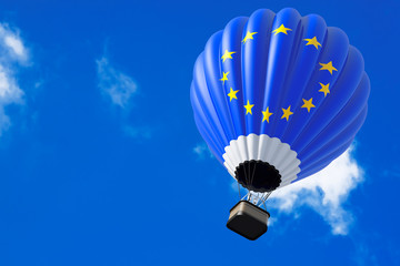 Fototapeta premium Hot Air Balloon as Europe Flag