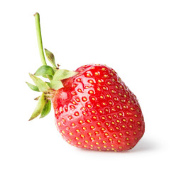 Bright ripe strawberry with handle