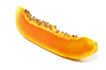 Papaya fruit isolated on a white background