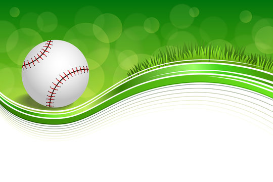 Background abstract green grass baseball ball frame illustration vector
