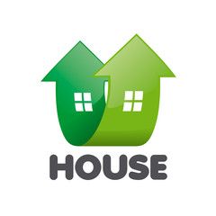 vector logo home in the form of arrows