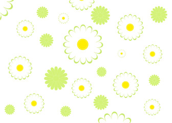 wallpaper with an illustration of chamomile