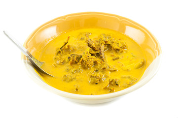 Curry with fish grill