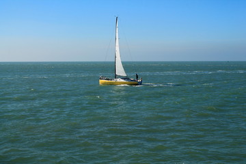 Naklejka premium Promenade en voilier au Havre, France
