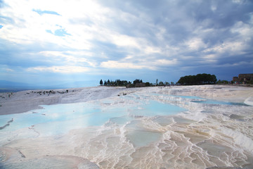 Fototapeta premium Travertines, unique nature wonder in Pamukkale, Turkey