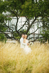 Charming bride and groom