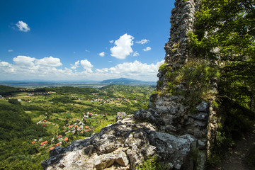 Idyllic landscape in Zumberak, Croatia, view from Okic fortress