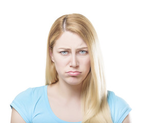 Naklejka premium PoBlonde woman making pout