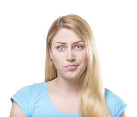 Naklejka premium PoBlonde woman making pout