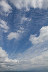 Sky over british coastline near Bournemouth