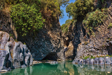 Alcantara Gorge in Sicily - obrazy, fototapety, plakaty