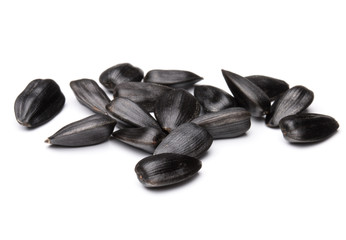 Sunflower seeds  isolated on white background close up