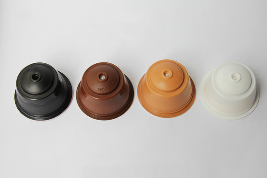 Coffee's capsule on white background