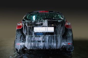 car covered with foam