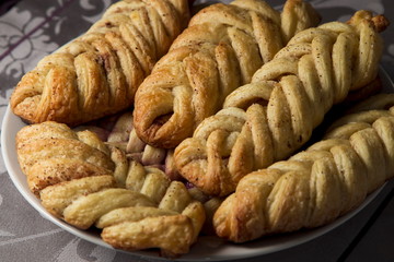 Fresh  pastries on a cloth
