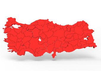 turkey map  with district