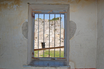 Prisoners window (Historical Sinop Prison). Sinop,TURKEY
