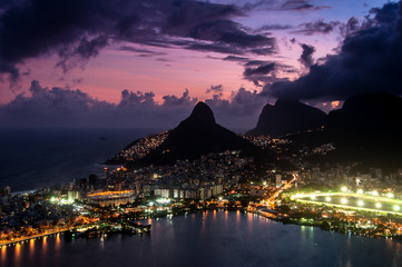 Spectacular Aerial View of Rio de Janeiro by Sunset