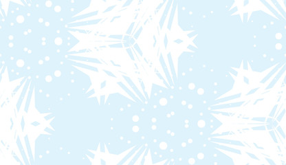 Fototapeta na wymiar Seamless Pattern of White Abstract Snowflakes