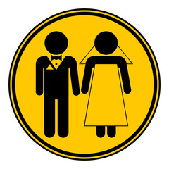 Wedding couple button.