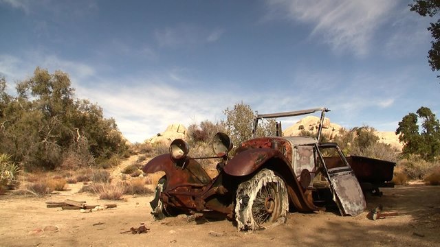 Time lapse of abandoned car at Joshua Tree National Park