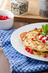 Homemade pancakes with fruit
