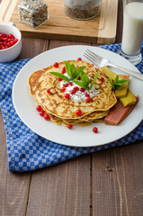 Homemade pancakes with fruit