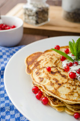 Homemade pancakes with fruit
