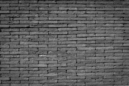 brick wall background in black and white color