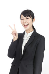 ビジネスウーマン　成功　ピース
