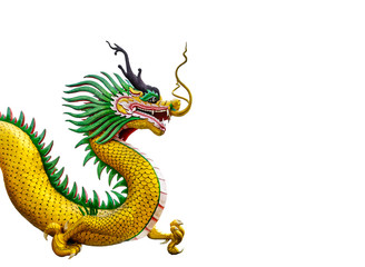 Chinese dragon statue isolated