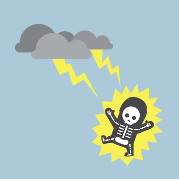 Businessman hit by lightning strike Stock Vector | Adobe Stock