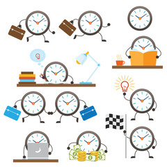 Clock Character Work and Business
