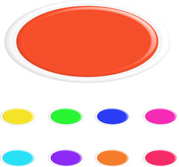 Set of colorful 3d buttons